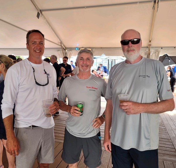 Annapolis to Newport RBSA skippers Kurt Cerny, Don Snelgrove and Mark Lister gathered after the Annapolis to Newport race.